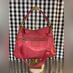 Coach Poppy Pink Liquid Gloss Patent Leather Gold Hardware 2012 2 hangtags!